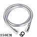 Produktbild DSIKER PVC Brauseschlauch Hochwertiger Flexible Duschschlauch,Hochglanzverchromt Edelstahl |1/2 Zoll,1,50 m - Mantel inkl 2 Dichtungsringe,Metalloptik,Knickschutz, silber