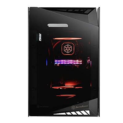 SilverStone SST-LD03B Lucid Boîtier d'ordinateur Mini-ITX, mini-tour, performances silencieuses et fluides, 3x verre trempé teinté