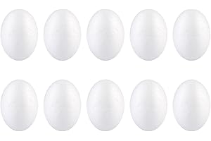 VALICLUD 50pcs Egg Easter Foam Eggs Smooth Easter Eggs for Crafts Artificial Easter Egg Polystyrene Form Polystyrene Modelling Sculptures Craft Polystyrene Balls Diy Easter Egg White