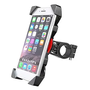 BROLAVIYA Bike/Bicycle Cell Phone Holder, fits on Tubular MTB Handlebars, Anti Shake for All Smart Phones Mobile Devices Between 3.5 to 6.5 inches