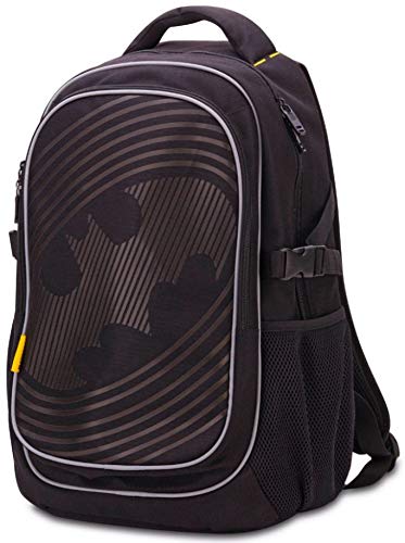 Preisvergleich Produktbild Schulrucksack Für Jungen Teenager - Kinderrucksack mit Laptopfach und Regenponcho Für Schule - Schultasche mit Brustgurt und Reflektierenden Elementen by Baagl (Batman - Sonic)