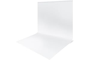 JEBUTU Fotohintergrund Weiss, 3x6m (9,8x19,6ft) Foto Hintergrund, Großer Faltbare Fotografie Hintergrund Weiß Waschbares Polyester für Fotografie, Fernsehen, Zoom, YouTube, Video, Fernsehen