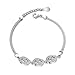 Produktbild 925 Sterling Silber platiniert mit Zirkonia Kreis Charm Fashion Silber Armbänder 20,3 cm