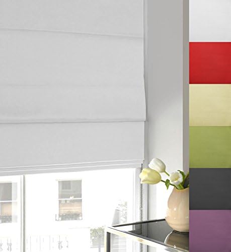 Twill Roman Blind [White, 180cm x 135cm]