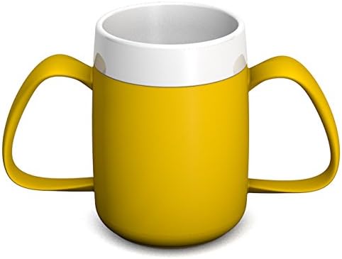 Ornamin Two Handled Mug with Internal Cone 140 ml/4.9 oz Yellow (Model 815) | Drinking aid, Feeding Cup, Thermal Mug