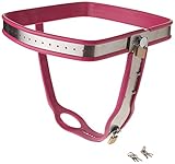 Master Series Pink Stainless Steel Adjustable Chastity Belt for Female