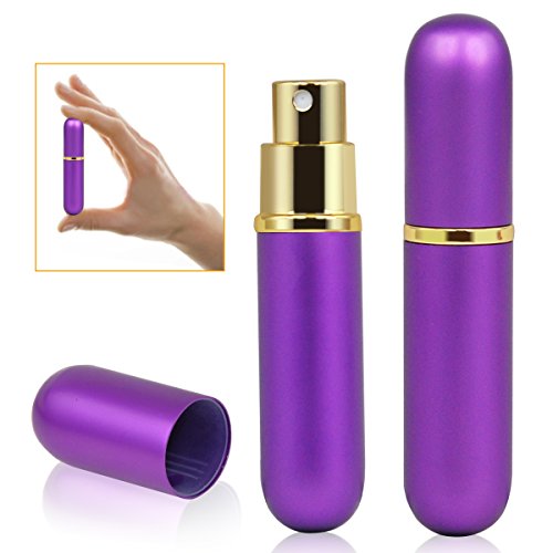 Popamazing Portative Easy Fill Travel Perfume Aftershave Atomizer Atomiser Spray Bottle 5ml Purple