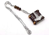  Passionnella - Hammer Lesezeichen von Thor, nordische Mythologie, Mjöllnir, Tigerauge Perle Buch Schmuck - Lesezeichen Geschenk, Pferd Metall Lesezeichen