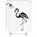 Produktbild X-Labor Lustig Tier Schatten Duschvorhang 240x200cm Wasserdicht Anti-Schimmel Polyester Textil Stoff Badewannevorhang Shower Curtain Flamingo 240x200cm