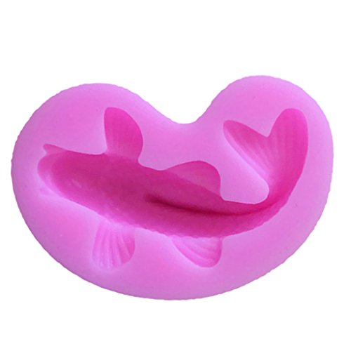 Gazechimp Silikon-Form für Fondant/Schokolade/Zuckerverzierung, für Cupcakes, Mehr Form – Rosa 3D-Karpfen-Fische, 7,5 x 4,2 x 2,2 cm - 5