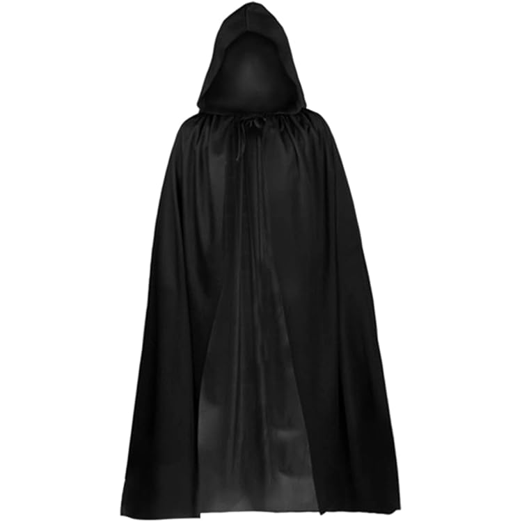 Générique Cape à Capuche Noir Deguisement Halloween Adulte