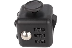 AIBULO Cool Fidget Cube Vinyl Desk Toy Children Desk Toy Adults Stress Relief Cubes (Black/Black)