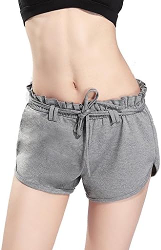 Byjia Women Yoga Shorts Sports Running Gym Pants Stretch Fitness Dancing Workout . Gray . S