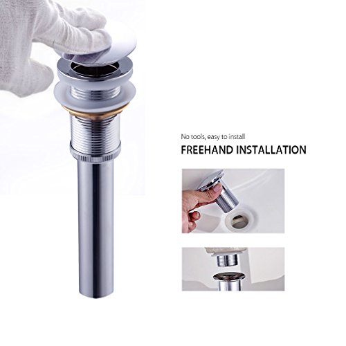 BONADE® Chrom Universal Ablaufventil Ablaufgarnitur ohne Überlauf POP UP Ventil für Waschtisch oder Waschbecken - 6