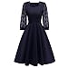 Produktbild Luckycat Räumungsverkauf Damen Spitzenkleid Vintage Spitze Patchwork Schulterfrei Cocktail Party Retro Schaukel Kleid Swing Kleid Partykleid Cocktailkleid