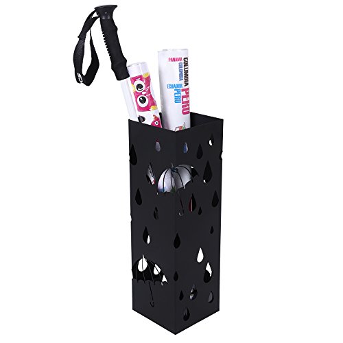 Songmics Schirmständer Regenschirmständer Wasserauffangschale und Haken werden verschenkt 49 cm schwarz LUC49B - 4