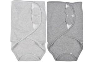 Wffeila Couverture Bebe, Emmaillotage Bebe 0-6 Mois - Facile pour Nouveau-né - Sac d'Emmaillotage en Coton Biologique - Lot de 2 Langes Bebe - Indispensable pour Nouveau-né Garçon et Fille(A)