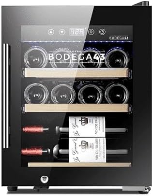 BODEGA43-12C Wine cooler small 12 bottles 33L, 5-20 ºC, 1 Zone, low noise (41 dB), compressor cooling, 3 beechwood shelves