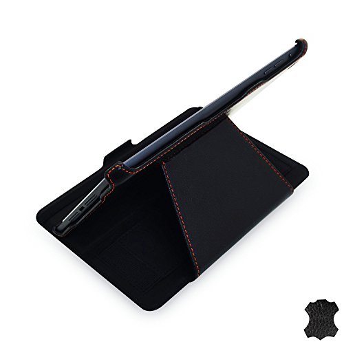 MANNA iPad Mini 3 und Mini 2 Retina Ultraslim Leder Tasche Case Etui Sleeve Cover Schutzhülle Hülle, III. Generation mit Easystand & CleverStrap, Echtleder | Autosleep – Funktion - 4