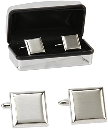 Personalised Plain Square Cufflinks in Personalised Silver Box FREE ENGRAVING