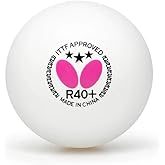 Butterfly R40+ Masa Tenisi Topları - 40 mm Beyaz Masa Tenisi Topu - ITTF Sertifikalı Profesyonel Masa Tenisi Topu - Poli Masa