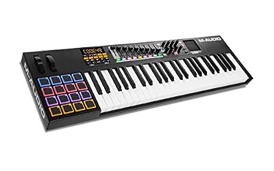M-Audio - CODE 49 - Clavier Maître MIDI 49 Touches AfterTouch avec Pad Tactile X/Y, 16 Pads, 9 Faders + Logiciels VIP 3, Ableton Live Lite, Hybrid 3 et Loom Inclus - Noir