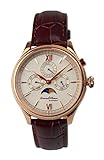 GrandHeur by Edington Armbanduhr Rosé Gold Leder Braun Mondphase GHW2099G5