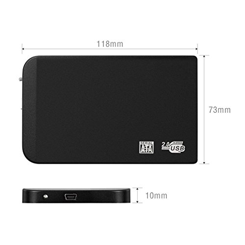 Fall für SATA HDD High Speed USB 2.0 externes Gehäuse SATA HDD und SSD in 2.5 “ Black - 2