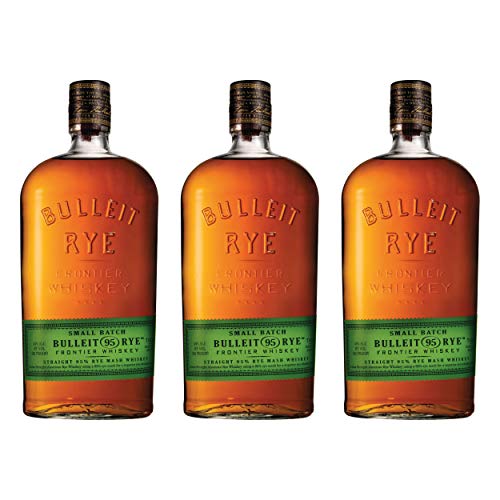 Bulleit Rye Frontier Whisky 692952 - Botella de Whisky (3 Unidades, con Alcohol, 45%, 700 ml)