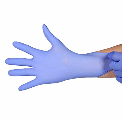 GS 100 Einweg puderfrei Nitril Gummi Handschuhe Prüfung Latex Gummi Ölfest säurebeständigkeit Handschuhe für Lebensmittelverarbeitung Medical Labor Haushalt, hellviolett, xl - 2