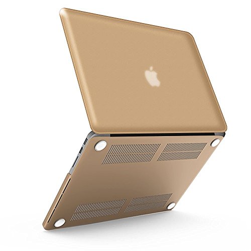 iBenzer - Soft-Skin-Serie Kunststoffabdeckung des schweren Kastens für Macbook Pro 13,3'' mit Retina Display (A1502 / A1425) NO CD-ROM, Gold MMP13R-GD