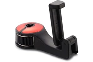 Keeplus Schwanhaus Heckhaken für Autositze mit Handyhalterung, Auto Kleiderbügel Kopfstütze, 2 in 1 Kopfstützen Haken Taschenhalter, Tragbare Veranstalter Inhaber Haken für Auto Rücksitz (Red)