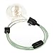 Produktbild Textilkabel mit E27 Fassung Stecker und Schalter | Zuleitung mit Stecker und Schalter 2-adrig (2x0.75mm²) (1,8 Meter Glattmantel, grün weiß)