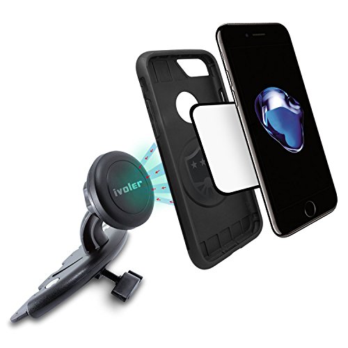iVoler Porta Cellulare Auto per CD Slot-Porta Cellulare Magnetico Universale da Auto per CD Slot, Supporto Auto Smartphone **360 Gradi di Rotazione** per iPhone X / 8 / 8 Plus / 7 / 7 Plus / 6(s) / 6(s) Plus / SE / 5s / 5, Samsung Galaxy S9 / S9+ / S8 / S8+ / S7 / S7 Edge / S6 / S5 / J5 / A5, Asus Zenfone 3 / 4, Huawei, Google Nexus, LG, Nokia, Blackberry, Xiaomi, Lenovo, HTC, ecc.