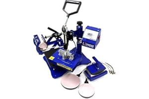 UKPress Blue Wave 15x20cm 5-in-1 Combo Swing Heat Press HP5IN1-3