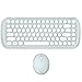 Produktbild Tensay Funktastatur mit Maus USB Tastatur Maus Set Kabellos Candy farbig matt rund Punk Drahtlose kompatibel für Windows Laptop Notebook Desktop-Computer (Grün)