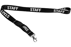 Tarja 73. Lanyard personalizado unisex – STAFF - Para teléfono, llaves. Con llavero extraíble. Ideal tarjeta de identificación. Llavero de cuello estilo profesional. Regalo creativo y original.