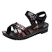 Produktbild Pingtr - Damen Sandalen - Frauen Sommer Mode Leder Sandalen Keile Komfort große größe Schuhe