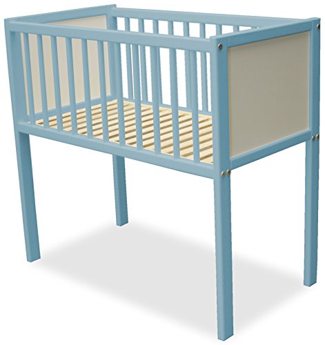 Grapi Mini Cot Bed with Mattress (Soft Blue)