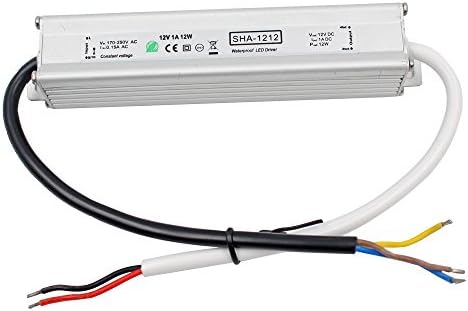 Auforua® 230VAC Input/ DC12V 12Watt 1A Output LED Transformer Trafo Waterproof IP67 LED Power Supply Driver Adapter for LED Bulb Strip Lighting, Led Module and Outdoor DC lightings