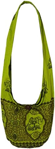 Rosina 's Hippie Boho New Elephant Crossbody Bohemian Gypsy Sling Shoulder Bag "Small" Size (A Pear Green)