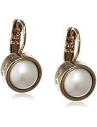 Dyrberg/núcleo Damen-Pendientes de latón perlay blanco - 337115