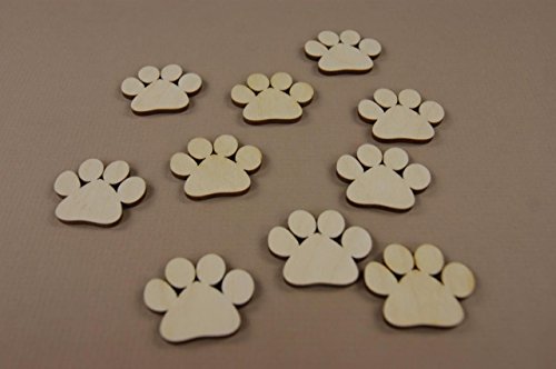 30x Hundepfote Tiere Form Holz Basteln Bemalen Dekoration Hund Dog - 2