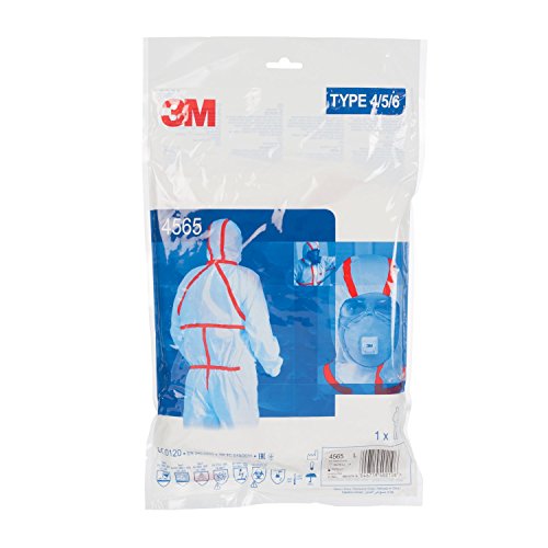 3M Schutzanzug 4565L, Typ 4/5/6, Gr. L, weiss+rot - 3