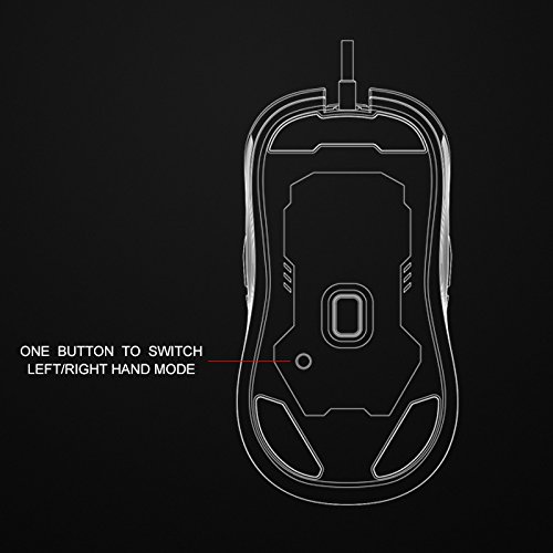 YockTec Rat  n Gaming Ambidextro 5000 DPI 9 Botones Programables Ratones Gaming Optico 6 colores RGB Retroiluminado Rat  n Ergon  mico Zurdo Diestro Gaming para Gamer PC Mac  Windows