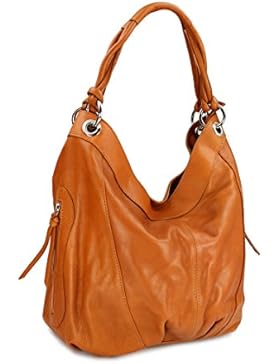 BELLI ital. Nappa Leder Shopper Handtasche Damentasche - Farbauswahl - 35x31(mittig)x17 cm (B x H x T)