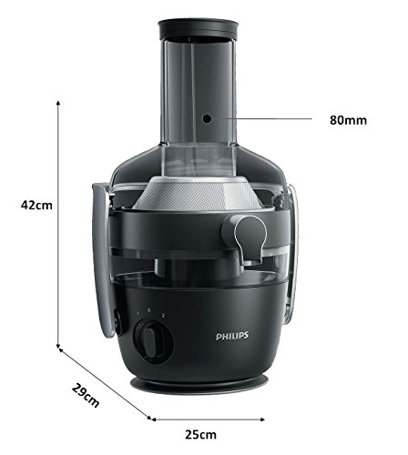 Philips HR1916/70 Entsafter, QuickClean Technologie, Vorspülfunktion, 2 Geschwindigkeiten, 900 W, schwarz - 2