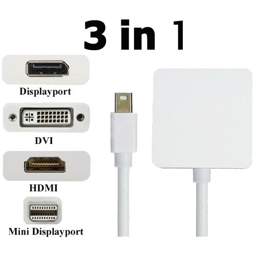 GUMP 3 in 1 Mini DP auf DVI + HDMI + Displayport DP Adapter Konverter für Apple Mac - 2