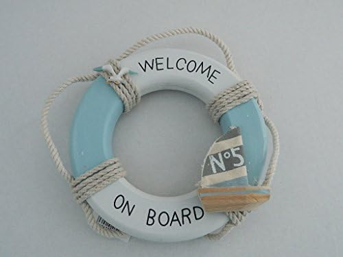 NAUTICAL LIFE RING LIFE BUOY "WELCOME ON BOARD" SIGN BEACH SEASIDE