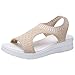Produktbild DFMNE Sandalen für Party, Königin, Frauen, Mädchen, Damen, Hochzeit, Frühling, Sommer, atmungsaktiv, bequem, hohl, Casual Wedges Stoffschuhe Mode 2019, Beige - beige - Größe: 37 EU